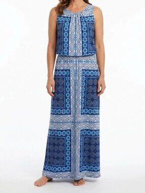 Maggy London Patchwork Print Stretch Sleeveless Maxi Dress- Sz. 10